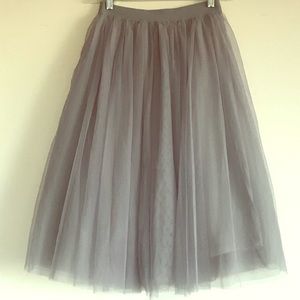 PinkBlush Gray Tulle Midi Skirt Size S
